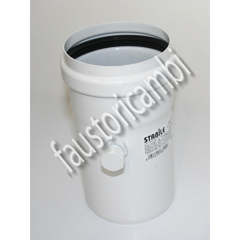 PRISE MF AVEC RACCORD DE PRÉLÈVEMENT DES FUMÉES TUYAU EN ALUMINIUM BLANC Ø 80