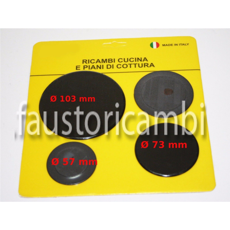 8985_ - PIATTELLI SPARTIFIAMMA REX 4 FUOCHI COMPATIBILE ELECTROLUX  50247380004 PIANO COTTURA 4 PEZZI - FAUSTORICAMBI