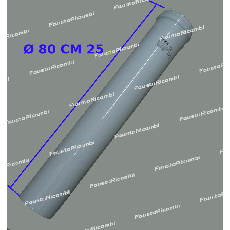 TUBO CM 25 MF Ø 80 ALLUMINIO BIANCO