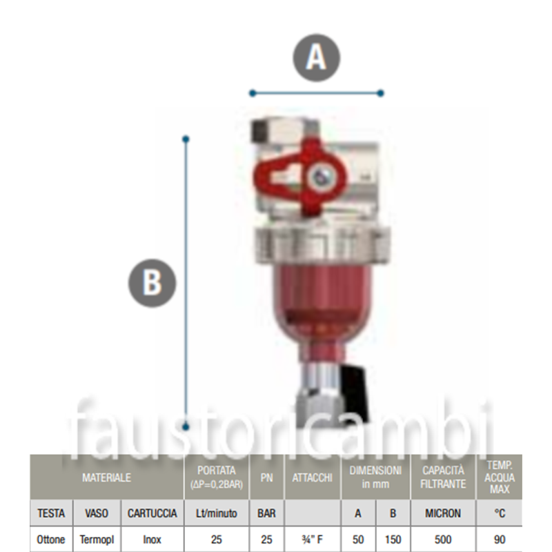 1015278 - FILTRO DEFANGATORE MAGNETICO A SQUADRO CON BY-PASS CALDAIA  CONDENSAZIONE FINO 28 KW - EUROACQUE