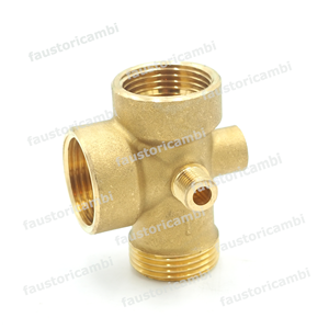 RACCORDO OTTONE 5 VIE Ø 1" PER AUTOCLAVE MANOMETRO PRESSOSTATO VASO ESPANSIONE