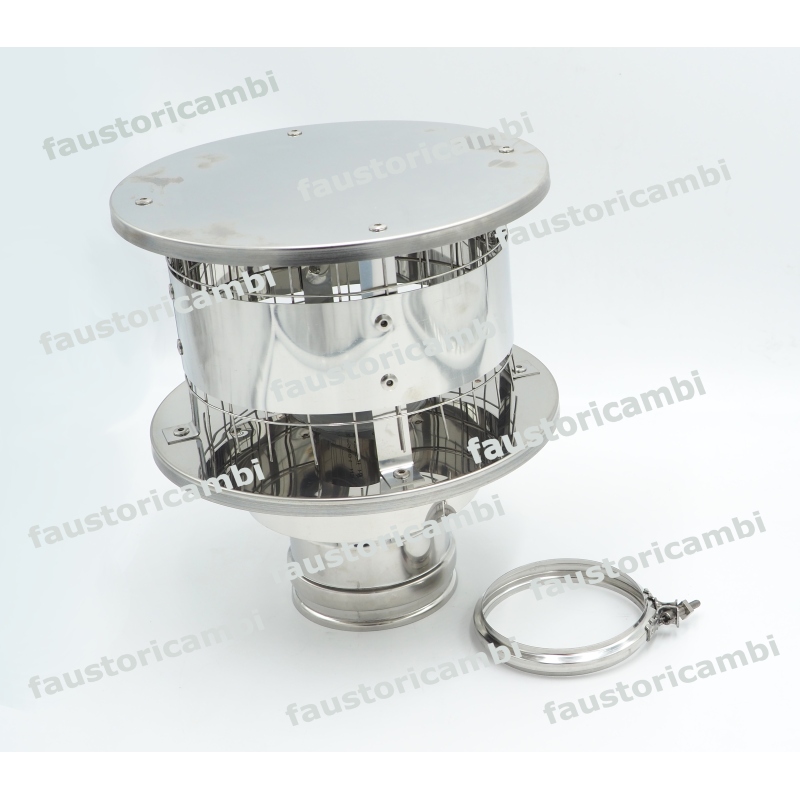TERMINAL COAXIAL ROCCHEGGIANI 60/100 TOIT DE CHAUDIÈRE À FUMÉE À AIR INOXYDABLE