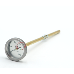 RAUCHHOLZOFENTHERMOMETER 500 ° C DIAL Ø 50 MM PROBE LANG CM 30