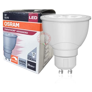 OSRAM LAMPADA A LED PER FARETTO STAR FULL GLASS 36° GU10 3.3 W Silver 