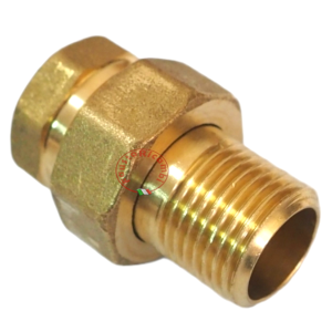 THREE-PIECE STRAIGHT BRASS UNION Ø 1/2 CONICAL THREADED MF FITTING