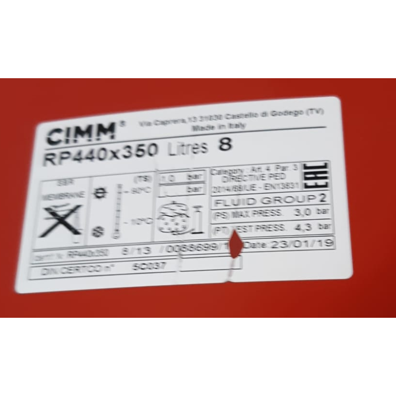 SANT'ANDREA VASO ESPANSIONE 8 lt CIMM Ø 1/2 440x350 CM 11882 CALDAIA