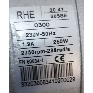 MOTEUR DE BRLEUR DIESEL RIELLO LE 0300 605 SE 3003768 AVEC PORTE POMPE