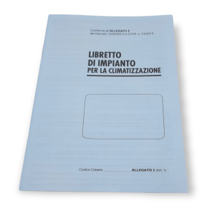 KIT 10 PEZZI LIBRETTO DI IMPIANTO PER LA CLIMATIZZAZIONE NUOVA VERSIONE D'IMPIANTO