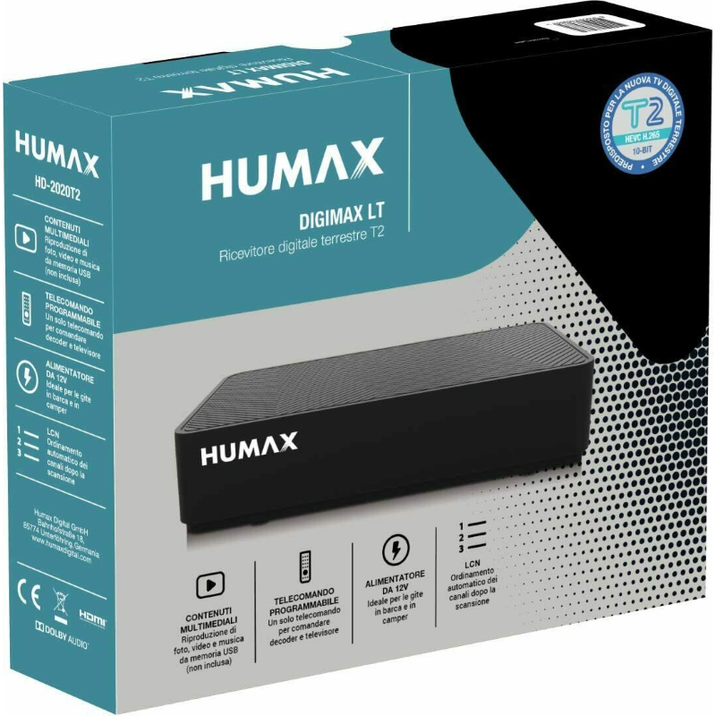 1034339 - RECEPTOR DIG SAT HUMAX DIGIMAX LT-HD 2020T2 DVB-T2 HEVC