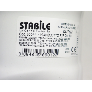 STABILE MANCHON DE RACCORD FEMELLE ALUMINIUM Ø 80 CERTIFIÉ 200 °C