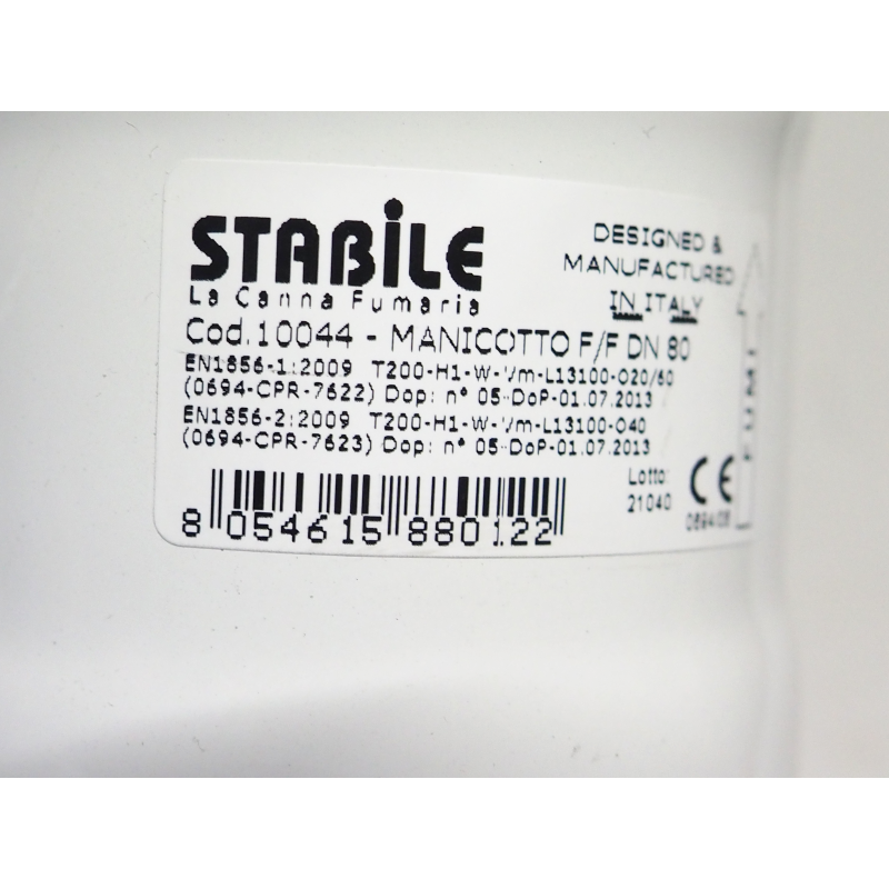 STABILE MANCHON DE RACCORD FEMELLE ALUMINIUM Ø 80 CERTIFIÉ 200 °C