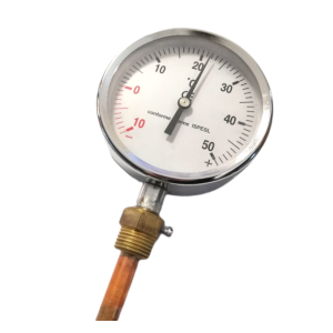 RADIAL BIMETAL THERMOMETER 20 CM Ø 100 -10 + 50 ° C BRASS