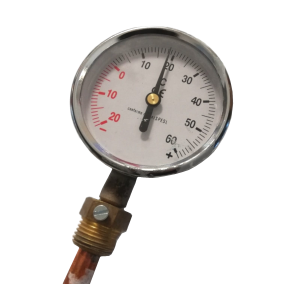 RADIALBIMETALLTHERMOMETER 10 CM BRUNNEN Ø 80 -20 +60 ° C MESSING