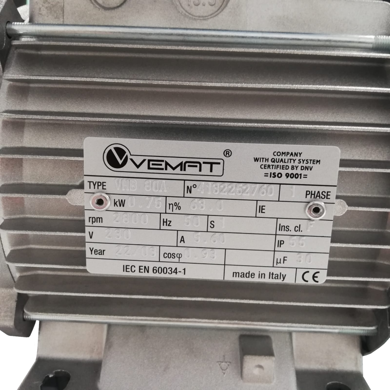 SINGLE-PHASE ELECTRIC MOTOR 1 HP 0,75 KW 2800 RPM MEC80 WITH FEET B3  COMPRESSOR