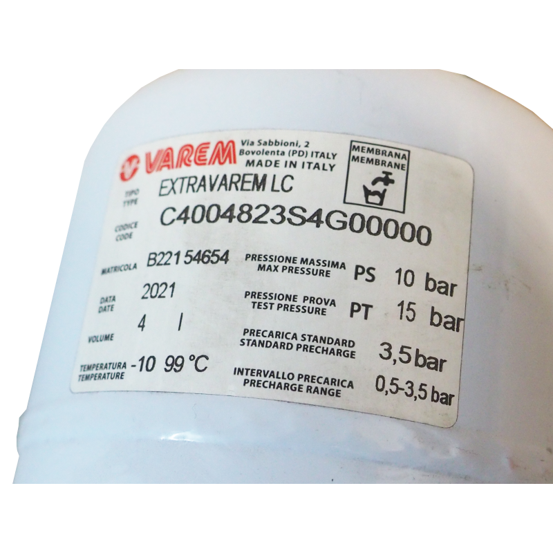 SIME VASE D'EXPANSION SANITAIRE LT 4 Ø 1/2 6245104 6245104A CHAUDIÈRE