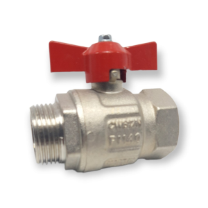 BALL VALVE RED BUTTERFLY MF PN40 Ø 1 "DN25 80MM MALE TAP