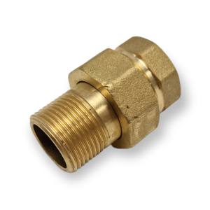 THREE-PIECE STRAIGHT BRASS UNION Ø 1"1/4  CONICAL THREADED MF FITTING