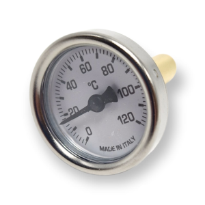 REAR BIMETALLIC THERMOMETER 0 - 120 °C Ø 40 mm WITH WELL 1/2 CM 5