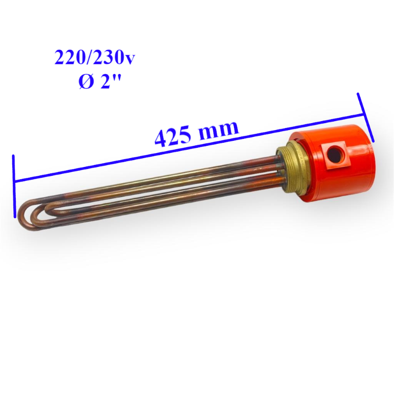 5082_ - RESISTENZA ELETTRICA 380V 3000 WATT PROTEZIONE Ø 2 BOLLITORE SCALDA  ACQUA RAME - FAUSTORICAMBI