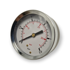 AIR WATER PRESSURE GAUGE REAR CONNECTION 1/4 2.5 BAR 63 mm DIAL 2,5 ATE