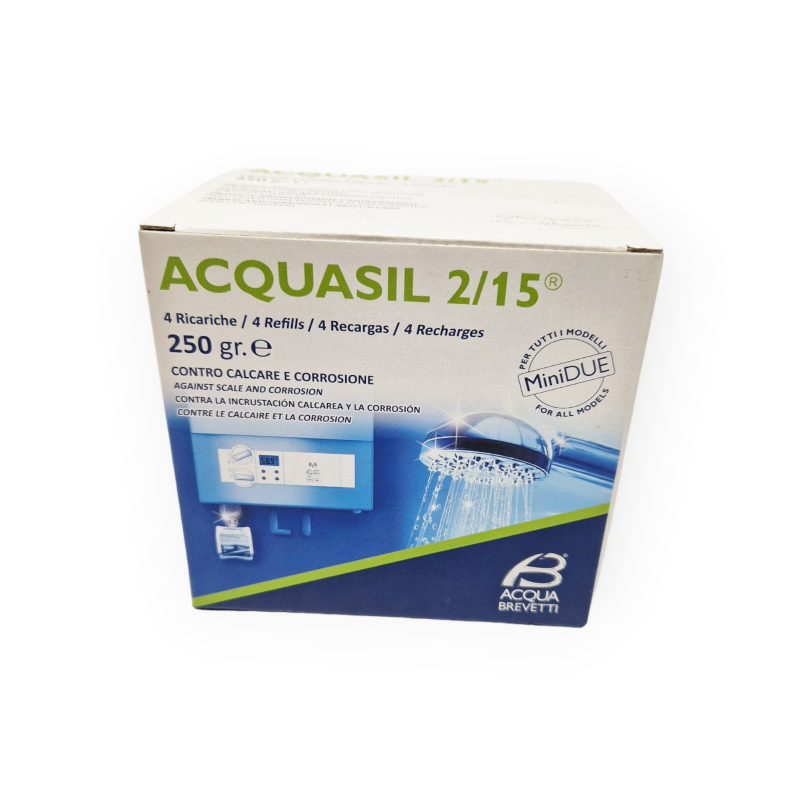 1011650 - ACQUASIL 2/15 4 RECHARGE 250 GR ANTI-SCALING LIQUID DOSING PUMP  MiniDUE ACQUABREVETTI - ACQUABREVETTI