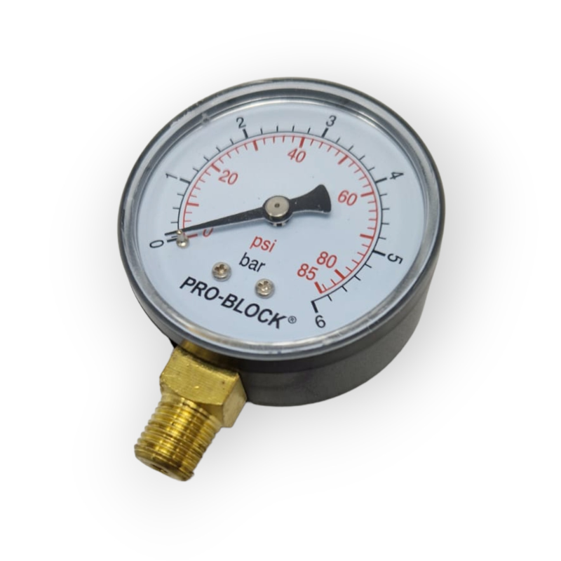 1029047 - PEDROLLO PRO-BLOCK RADIAL MANOMETER Ø 63MM 0 - 6 BAR 0 - 85 PSI  1/4 GAS - PEDROLLO