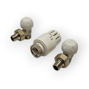 TIEMME KIT VALVOLA CON TESTA TERMOSTATICA + DETENTORE Ø 3/8G - 1/2X16 RADIATORE 