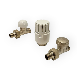 KIT VANNE DROITE TIEMME AVEC TÊTE THERMOSTATIQUE + SERRURE Ø 1/2G - RADIATEUR 1/2X16