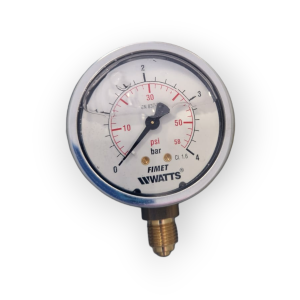 GLYCERINE BATH PRESSURE GAUGE 4 BAR DIAL Ø 63 MM 1/4 RADIAL FIMET