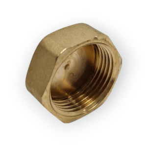 TAPPO FEMMINA CALOTTA OTTONE GIALLO Ø 1"1/2 RACCORDO FILETTATO 11/2