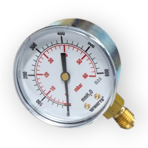 PRESSURE GAUGE FOR GAS Ø 60 MM 600 MMH2O