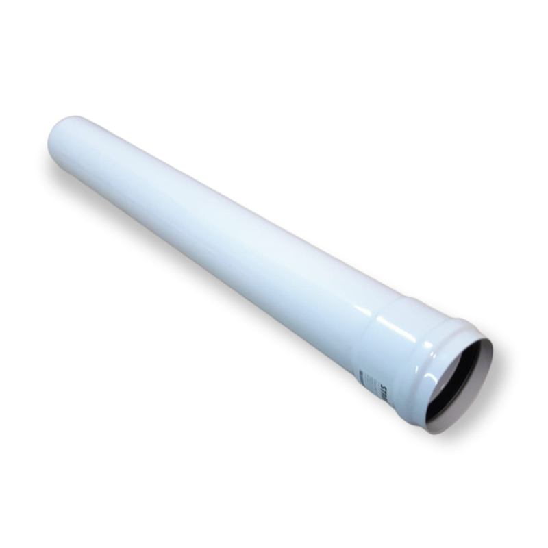 TUBO DIÁMETRO Ø 100 MM ALUMINIO BLANCO LARGO 500 MM MACHO HEMBRA CON JUNTA