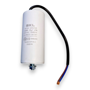 CONDENSATEUR DE MARCHE SKL 50MF 450V AVEC CABLE 250MM Ø 50X10 MM