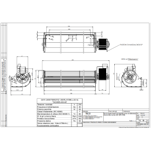 TRIAL TAS36B5-003 VENTILATORE ARIA TANGENZIALE QLN65/3600A2-3038LH EX TAS36B5-004 PER STUFA A PELLET