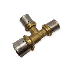 PEXAL RACCORDO A TEE RIDOTTO 26X3 PER 20X2 26X20X20 TUBO MULTISTRATO A PRESSARE