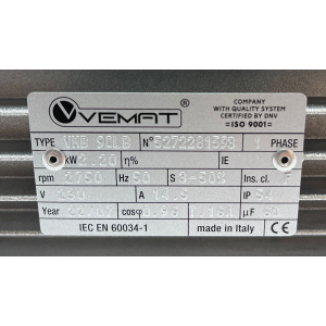 MOTEUR ELECTRIQUE MONOPHASE 3 CV 2.20 KW 2750 RPM MEC90 A PIEDS COMPRESSEUR B3