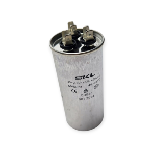 SKL CONDENSATORE DOPPIO 35+2.5 MF 450V Ø50X110MM VENTILATORE + COMPRESSORE PER CONDIZIONATORE
