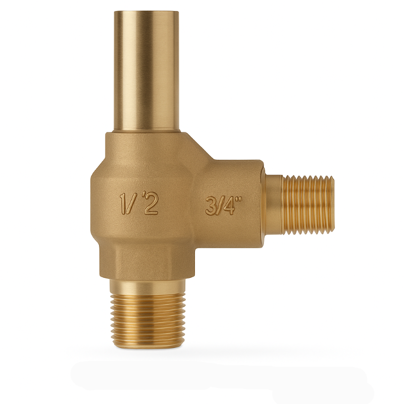 NUOVA GENERAL VD10CS12NPT45 VALVOLA DI SICUREZZA OTTONE IN 1/2 NPT OUT 3/4 TARATURA 45 BAR PER REFRIGERAZIONE