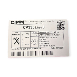 VASE D'EXPANSION LT 8 CONNEXION 3/8 M CHAUDIERE COMPATIBLE IMMERGAS 14804