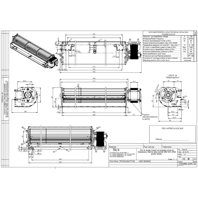 TRIAL VENTILATEUR TANGENTIEL THS 60/366/30 DX THS36B6-022