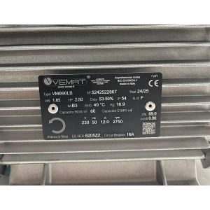 VMB90LB SINGLE-PHASE MOTOR FOR COMPRESSOR HP2.5 2P B3 230V 50Hz TERM. S3-50%