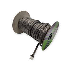 TRECCIA COMPATTA ARTICA NERA Ø 16 MM CON ANIMA GUARNIZIONE IN FIBRA DI VETRO PER STUFA A PELLET E CAMINO  