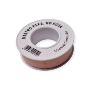 RUBAN TEFLON PTFE HD ROSE 12MM X 12M X 0,10MM POUR ÉTANCHÉITÉS HYDRAULIQUES HAUTE DENSITÉ
