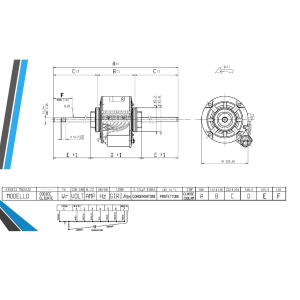 SISME MOTORE BIALBERO K48412 M02432 K48412MO2432 220V PER VENTILCONVETTORE 
