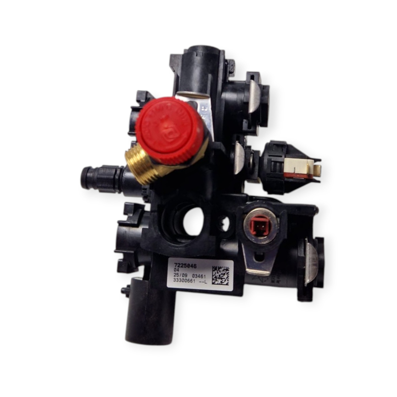 BAXI 711033600 BLOC HYDRAULIQUE DE DÉPART AVEC RACCORDS ET GROUPE DE SOUPAPES POUR CHAUDIÈRE ECO4