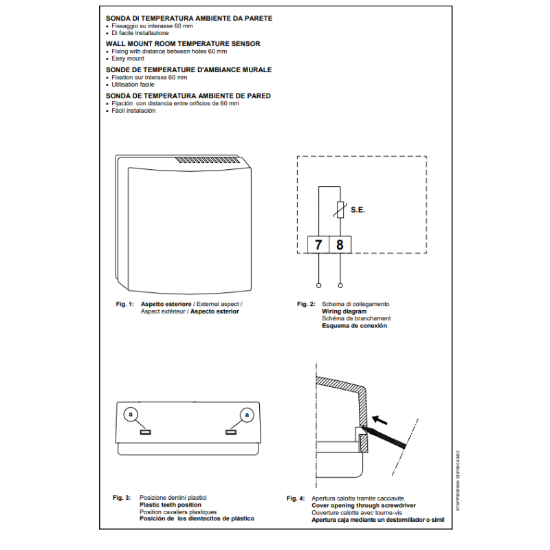SEITRON SONDA AMBIENTE REMOTA PER FREETIME PLUS / RKP01M