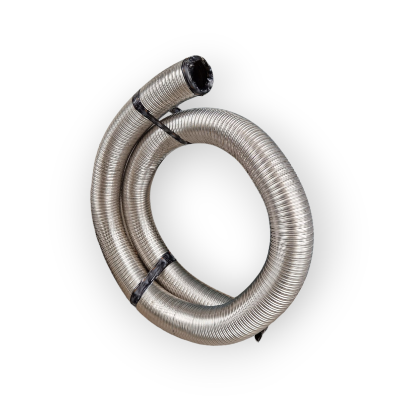 TDX FLEXIBLE FLUE PIPE Ø 140 MM AISI 316L STAINLESS STEEL DOUBLE WALL 2 METER COIL FOR FLUE GAS EVACUATION
