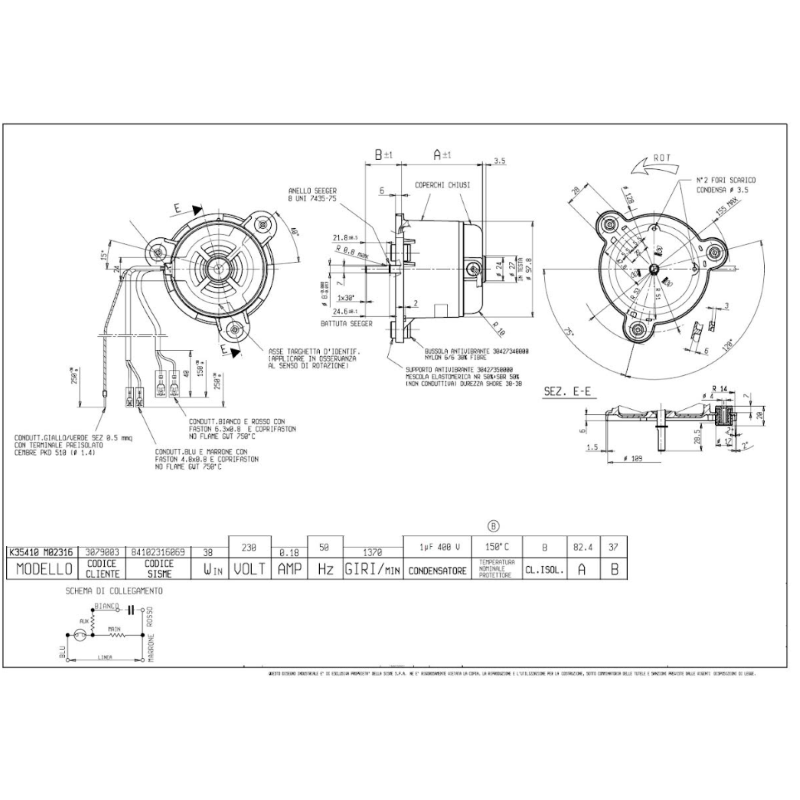 EUROMOTORS A90M-2522/F2 MOTORE SERVOMOTORE 220-240V 3079003