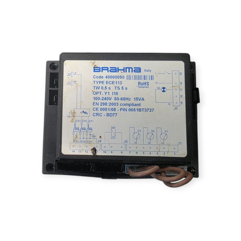 Scheda di accensione originale Brahma ECE113 40000050 per bruciatori e caldaie a gas