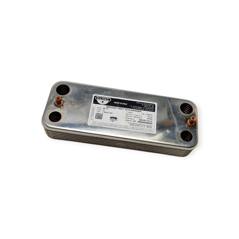 ZILMET 17B2071201 12-PLATE HEAT EXCHANGER COMPATIBLE WITH BAXI JJJ005635540 JJJ005625460 BOILER SPARE PART
